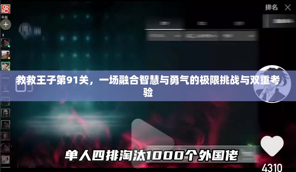 救救王子第91关，一场融合智慧与勇气的极限挑战与双重考验