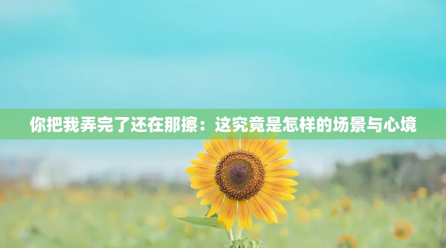 你把我弄完了还在那擦：这究竟是怎样的场景与心境