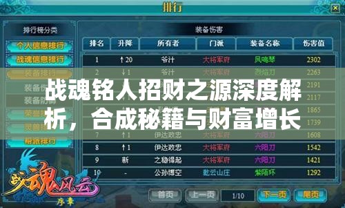 战魂铭人招财之源深度解析，合成秘籍与财富增长之道大揭秘