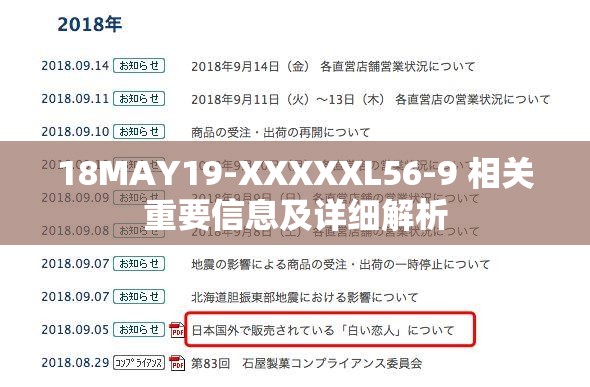 18MAY19-XXXXXL56-9 相关重要信息及详细解析