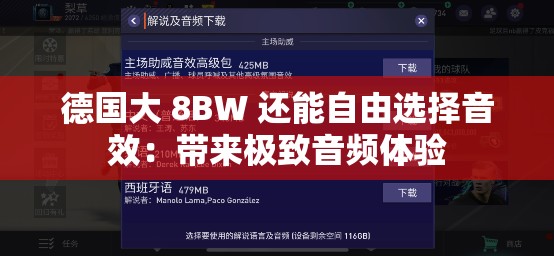 德国大 8BW 还能自由选择音效：带来极致音频体验