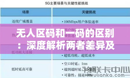 无人区码和一码的区别：深度解析两者差异及应用场景