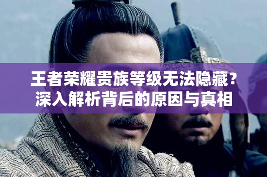 王者荣耀贵族等级无法隐藏？深入解析背后的原因与真相