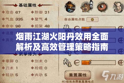 烟雨江湖火阳丹效用全面解析及高效管理策略指南