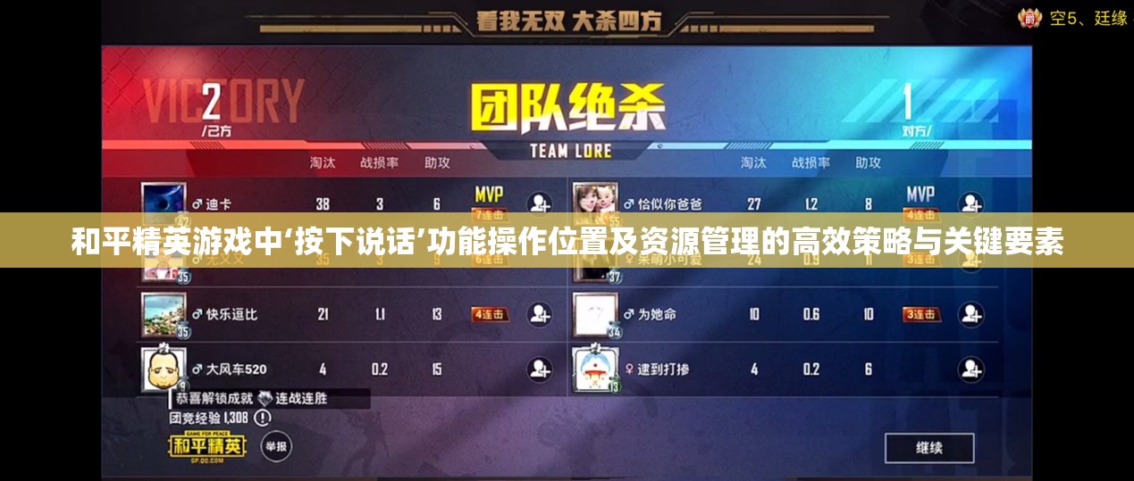 和平精英游戏中‘按下说话’功能操作位置及资源管理的高效策略与关键要素