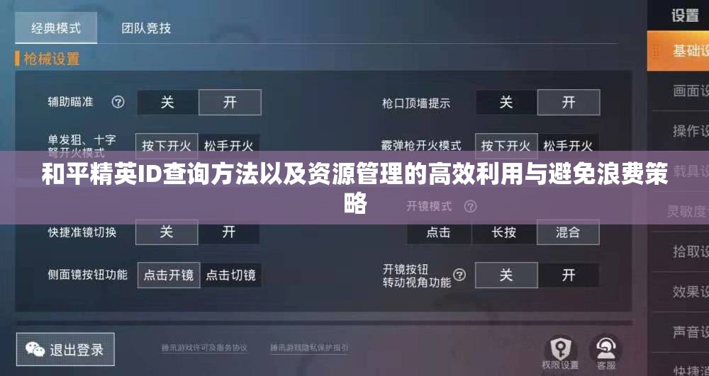 和平精英ID查询方法以及资源管理的高效利用与避免浪费策略