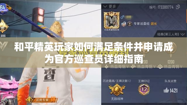 和平精英玩家如何满足条件并申请成为官方巡查员详细指南