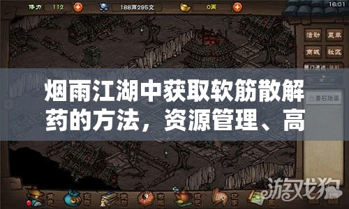 烟雨江湖中获取软筋散解药的方法，资源管理、高效利用策略以最大化其价值