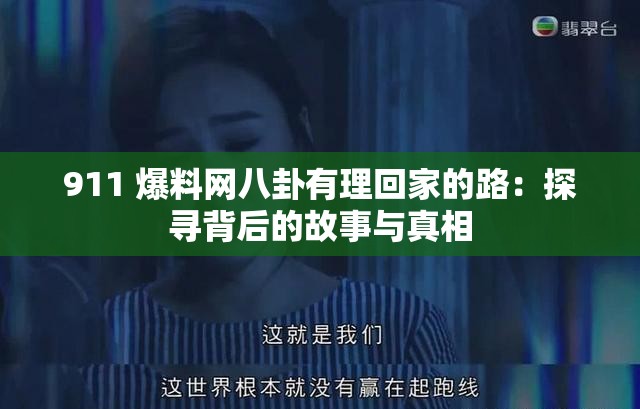 911 爆料网八卦有理回家的路：探寻背后的故事与真相