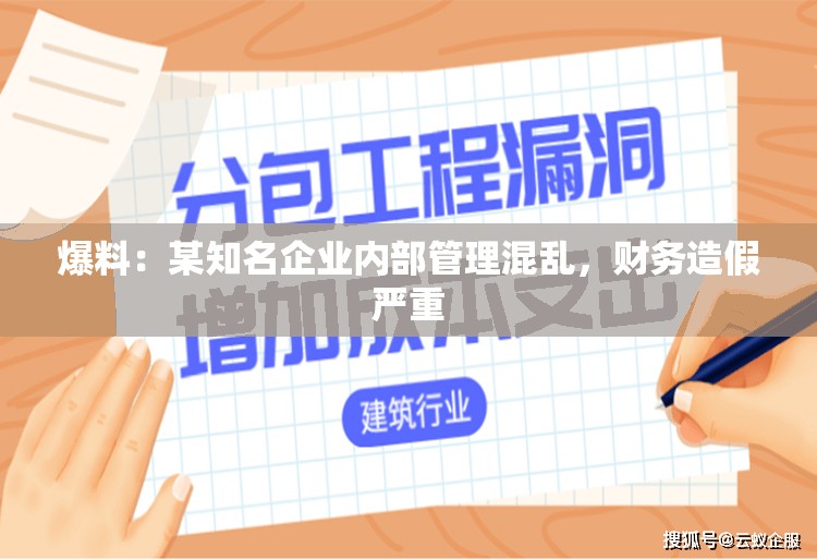 爆料：某知名企业内部管理混乱，财务造假严重