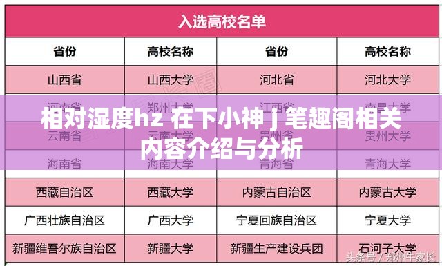 相对湿度hz 在下小神 j 笔趣阁相关内容介绍与分析