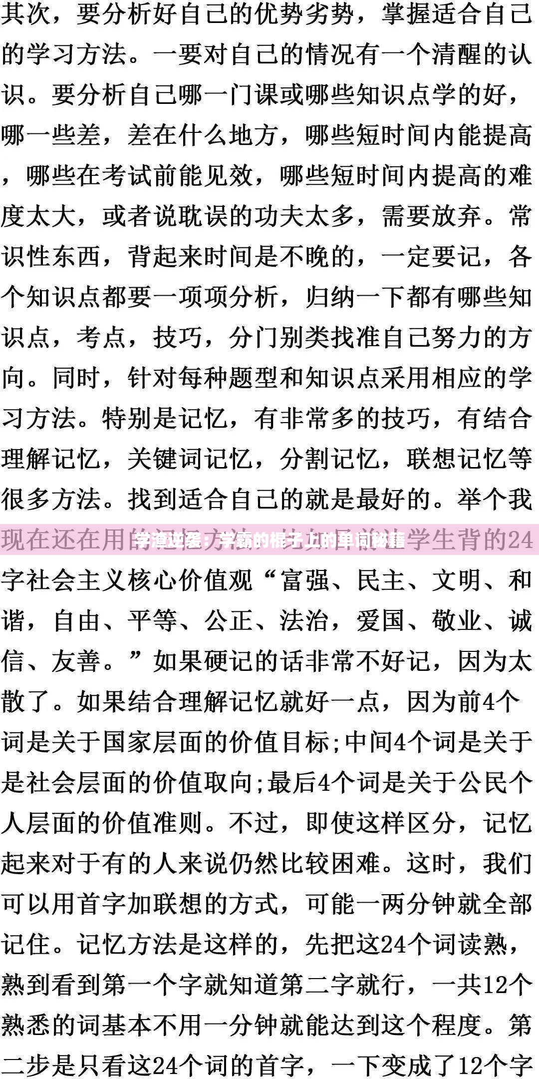 学渣逆袭：学霸的棍子上的单词秘籍