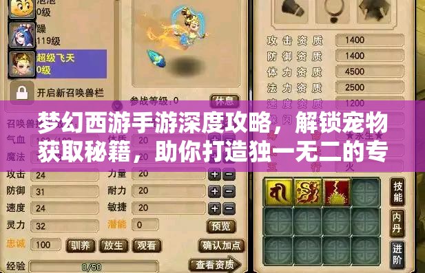 梦幻西游手游深度攻略，解锁宠物获取秘籍，助你打造独一无二的专属神兽军团