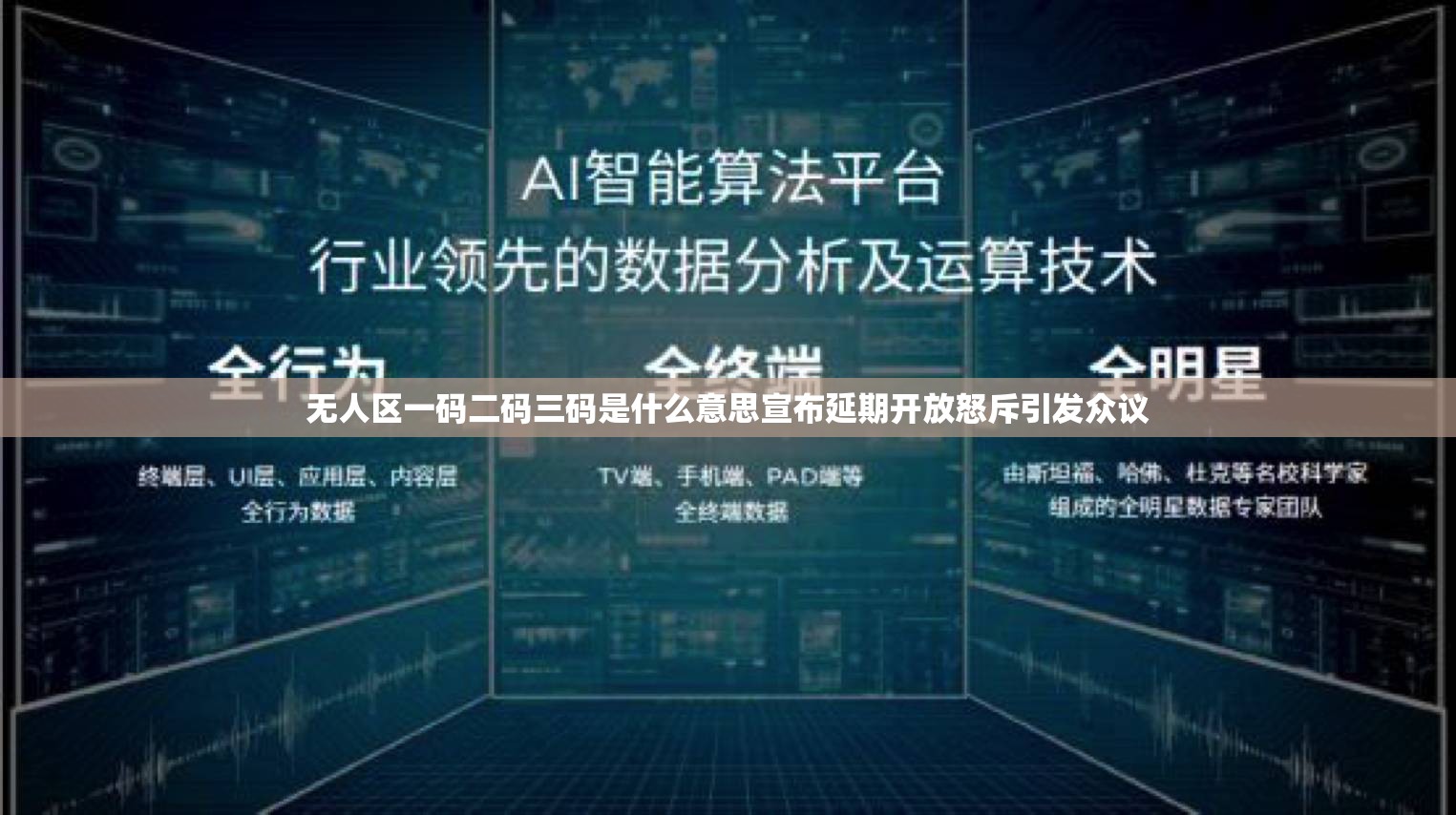 无人区一码二码三码是什么意思宣布延期开放怒斥引发众议