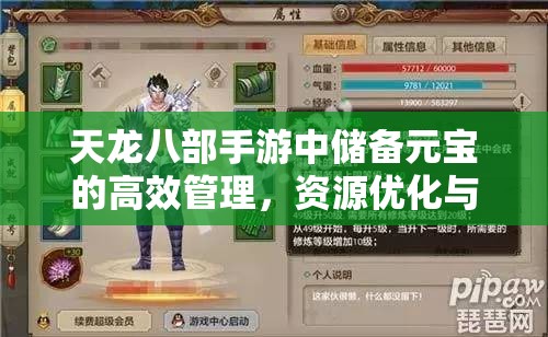 天龙八部手游中储备元宝的高效管理，资源优化与战略规划的关键一环