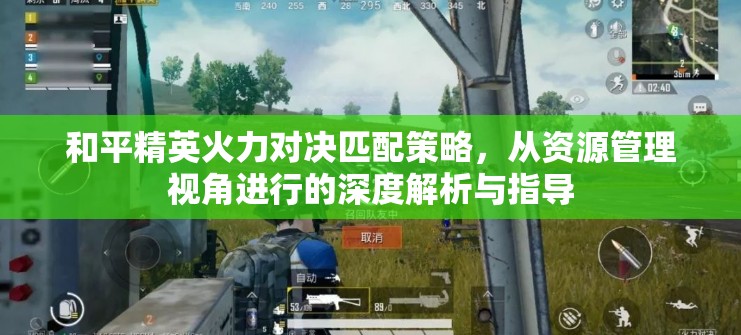 和平精英火力对决匹配策略，从资源管理视角进行的深度解析与指导