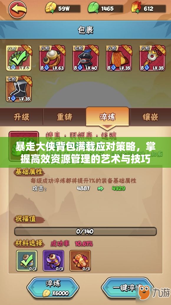 暴走大侠背包满载应对策略，掌握高效资源管理的艺术与技巧