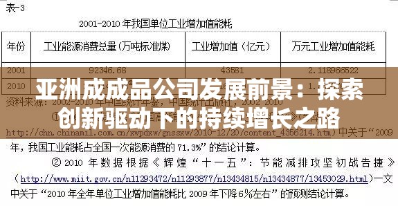亚洲成成品公司发展前景：探索创新驱动下的持续增长之路