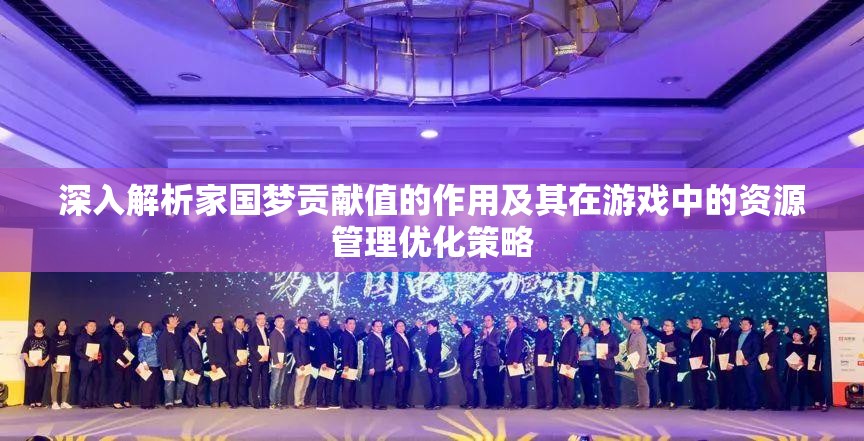 深入解析家国梦贡献值的作用及其在游戏中的资源管理优化策略