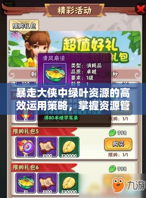 暴走大侠中绿叶资源的高效运用策略，掌握资源管理的艺术与技巧