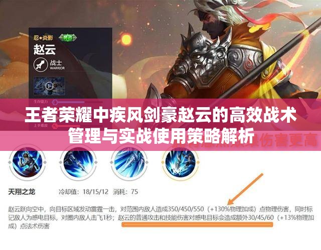 王者荣耀中疾风剑豪赵云的高效战术管理与实战使用策略解析