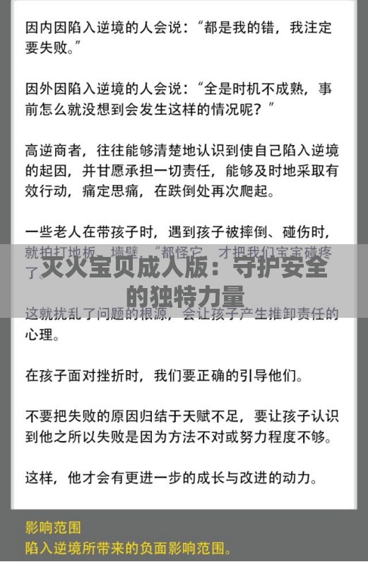 灭火宝贝成人版：守护安全的独特力量