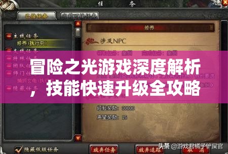 冒险之光游戏深度解析，技能快速升级全攻略及技能点高效获取与利用技巧