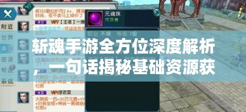斩魂手游全方位深度解析，一句话揭秘基础资源获取与利用奥秘