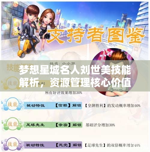 梦想星城名人刘世美技能解析，资源管理核心价值与高效实战运用策略