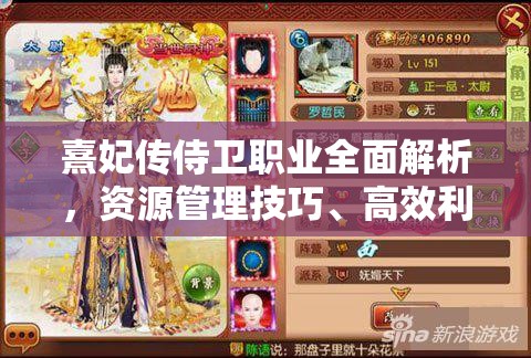 熹妃传侍卫职业全面解析，资源管理技巧、高效利用策略及避免浪费指南