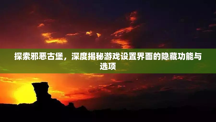 探索邪恶古堡，深度揭秘游戏设置界面的隐藏功能与选项