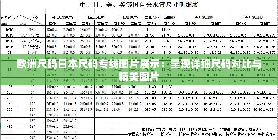 欧洲尺码日本尺码专线图片展示：呈现详细尺码对比与精美图片