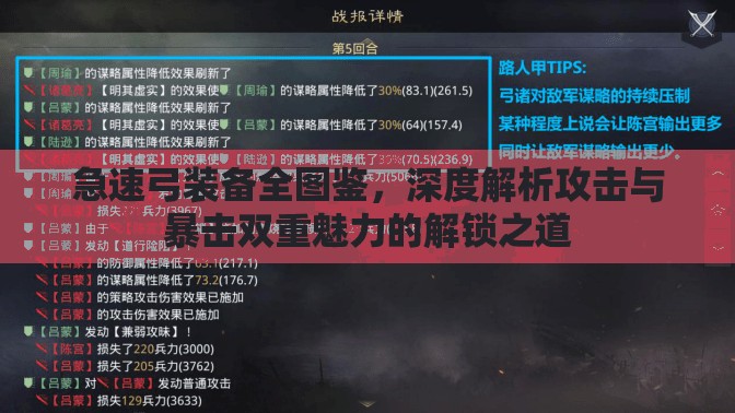 急速弓装备全图鉴，深度解析攻击与暴击双重魅力的解锁之道