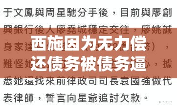 西施因为无力偿还债务被债务逼迫无奈只好另寻出路
