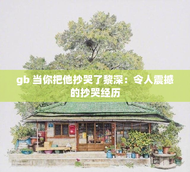 gb 当你把他抄哭了黎深：令人震撼的抄哭经历