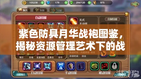 紫色防具月华战袍图鉴，揭秘资源管理艺术下的战斗装备