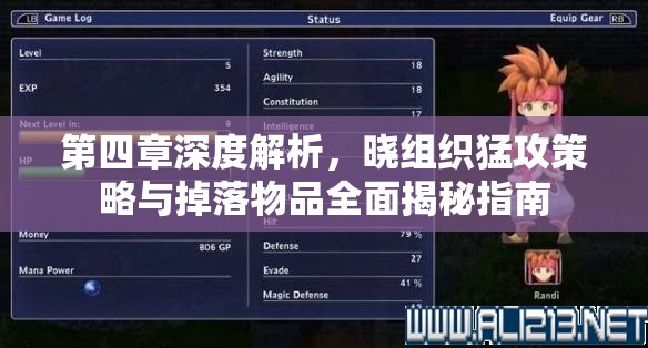 第四章深度解析，晓组织猛攻策略与掉落物品全面揭秘指南
