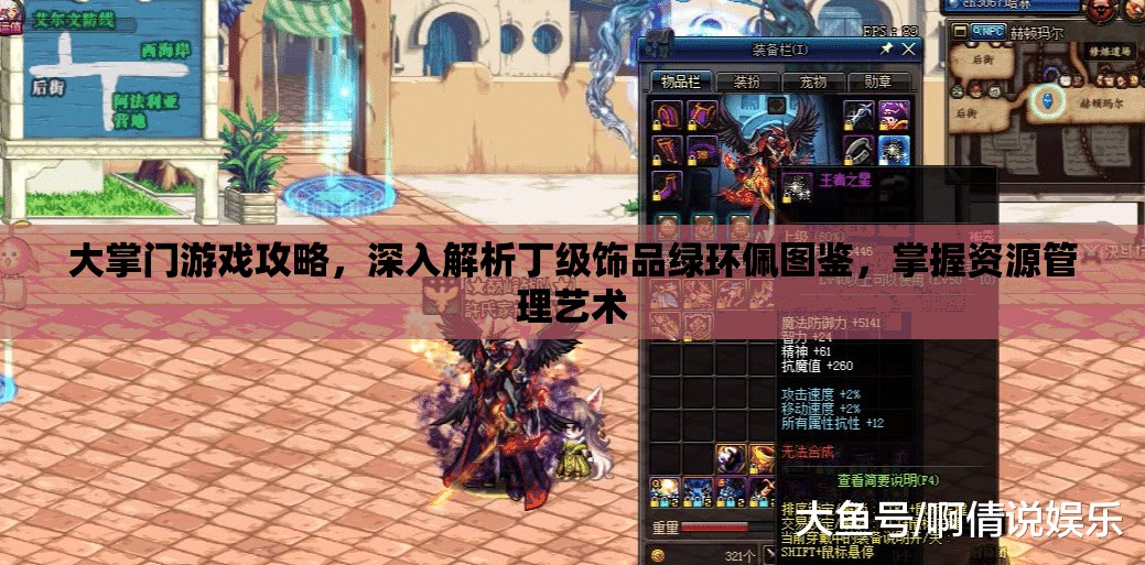 大掌门游戏攻略，深入解析丁级饰品绿环佩图鉴，掌握资源管理艺术