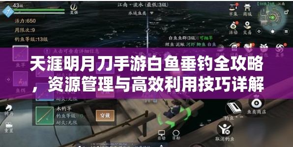 天涯明月刀手游白鱼垂钓全攻略，资源管理与高效利用技巧详解