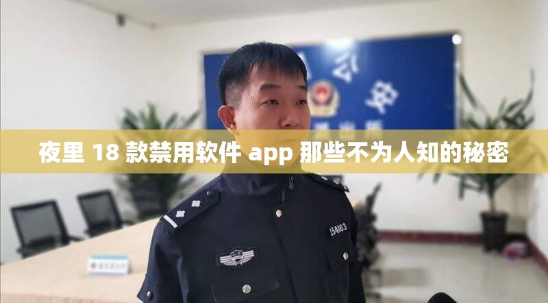 夜里 18 款禁用软件 app 那些不为人知的秘密