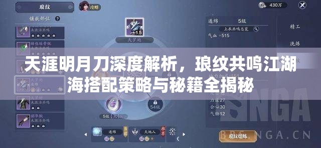 天涯明月刀深度解析，琅纹共鸣江湖海搭配策略与秘籍全揭秘