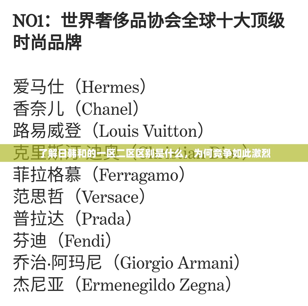 了解日韩和的一区二区区别是什么，为何竞争如此激烈