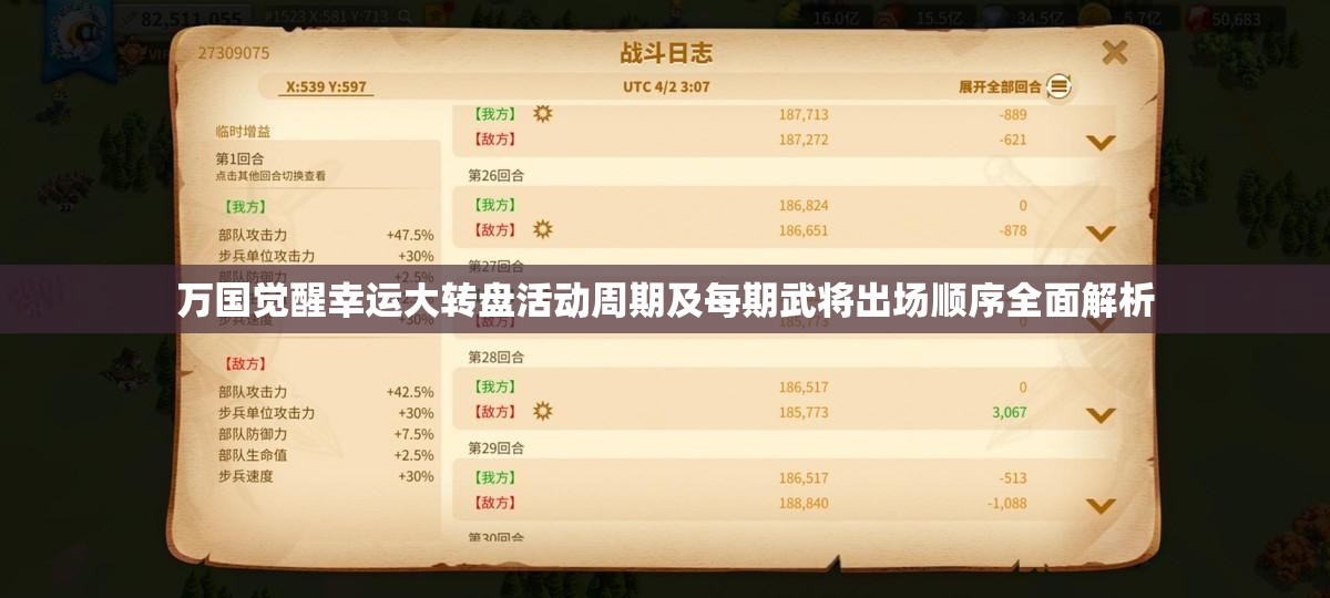 万国觉醒幸运大转盘活动周期及每期武将出场顺序全面解析