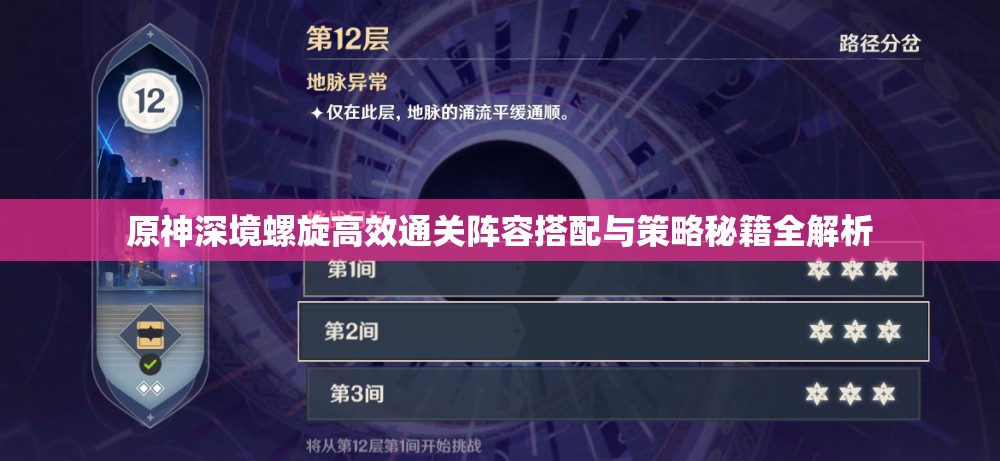 原神深境螺旋高效通关阵容搭配与策略秘籍全解析