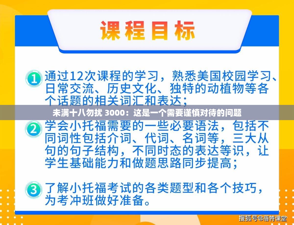 未满十八勿扰 3000：这是一个需要谨慎对待的问题