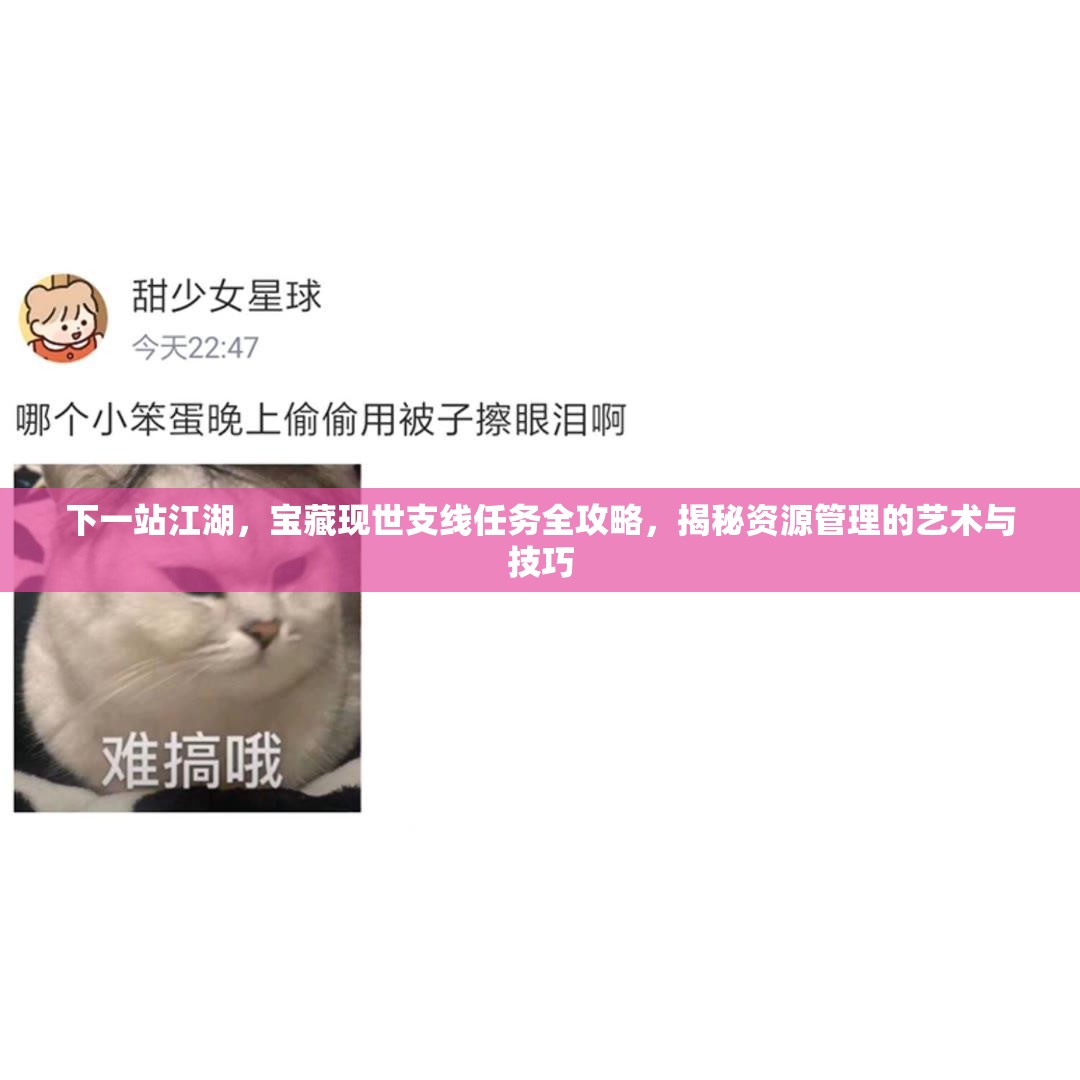 下一站江湖，宝藏现世支线任务全攻略，揭秘资源管理的艺术与技巧