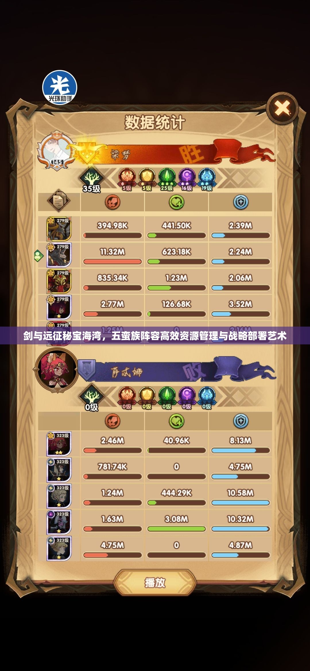 剑与远征秘宝海湾，五蛮族阵容高效资源管理与战略部署艺术