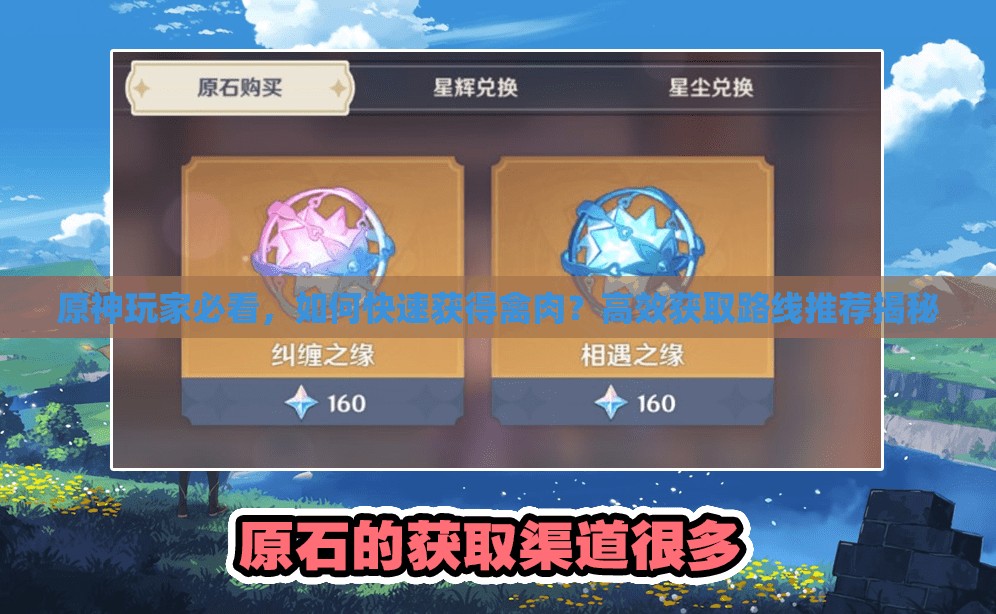原神玩家必看，如何快速获得禽肉？高效获取路线推荐揭秘