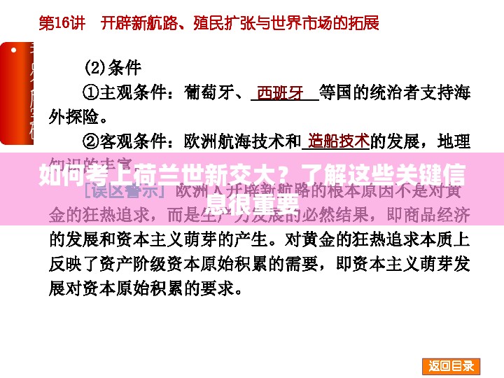 如何考上荷兰世新交大？了解这些关键信息很重要
