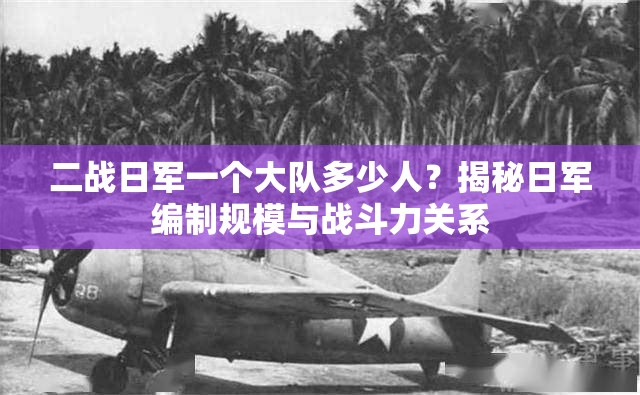二战日军一个大队多少人？揭秘日军编制规模与战斗力关系